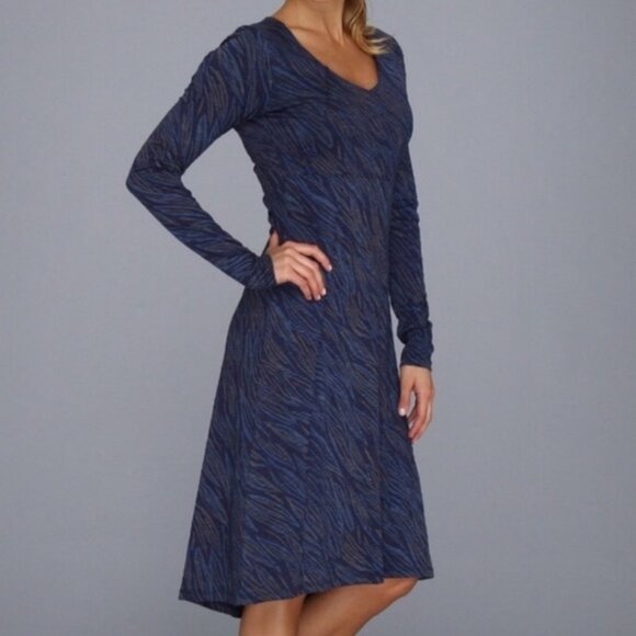Horny Toad Navy Blue A-Line Long Sleeve Bellfower Dress, Size XL - Picture 1 of 7